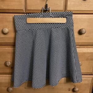 Kirra black and white polka dot fit and flare skater skirt M